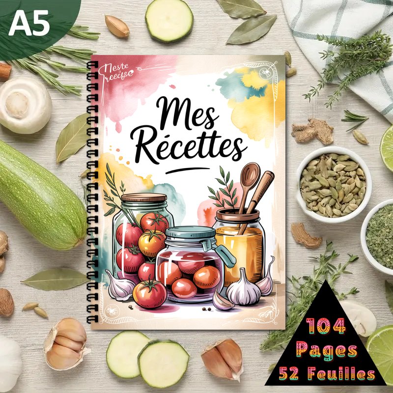 Meal Plan Notepad - Carnet de recettes spéciales françaises A5,