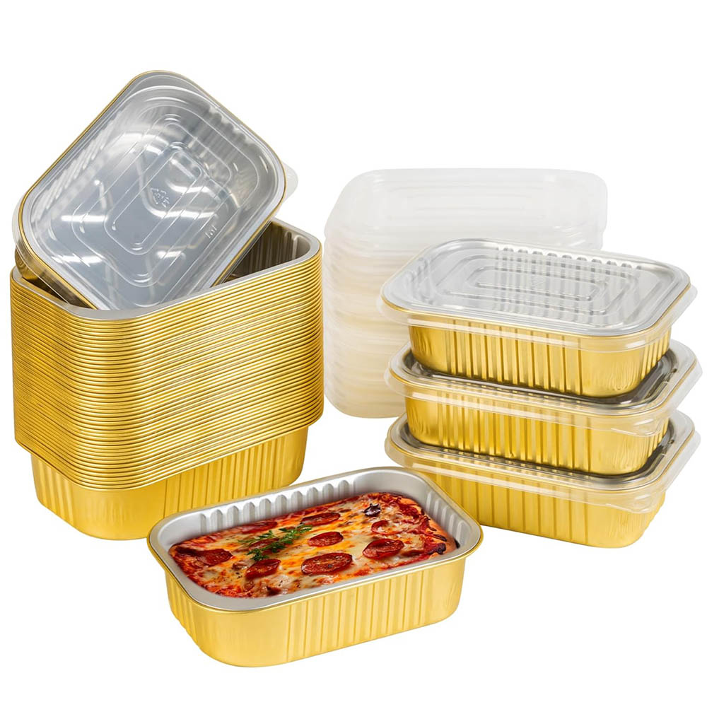 Meal Prep Freezer - Petites plaques en aluminium avec couvercles,