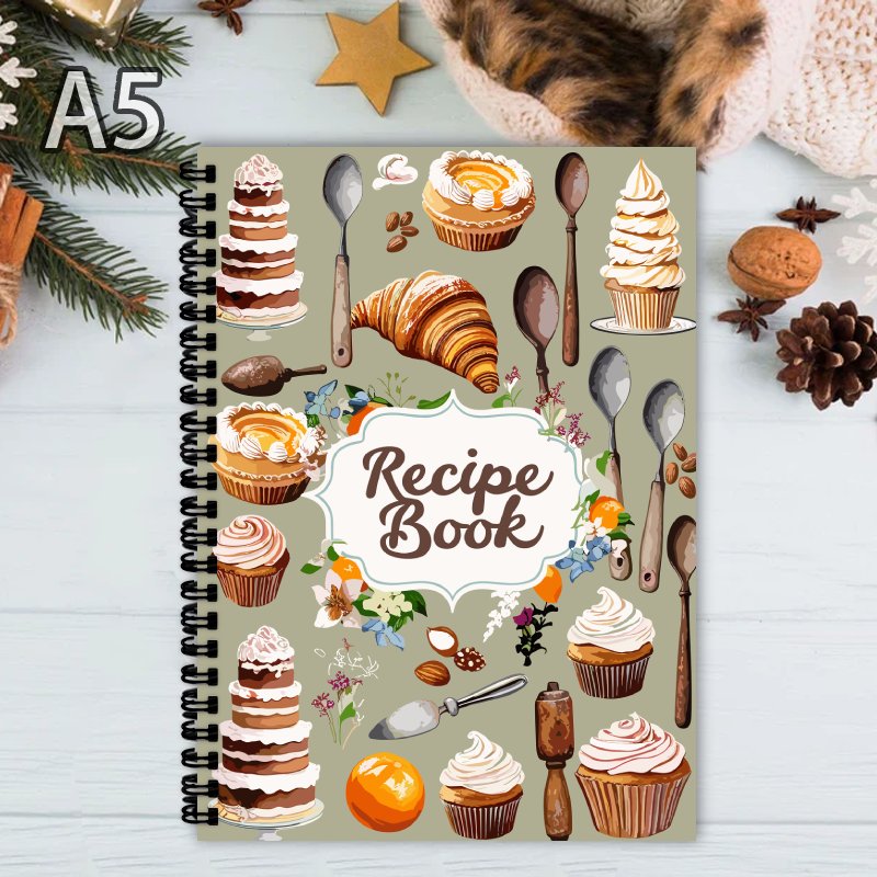 Meal Plan Notepad - Carnet de recettes esthétique en spirale,