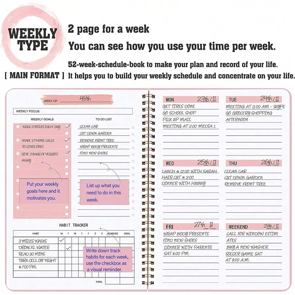 Agenda hebdomadaire A5, agenda - Meal Plan Notepad avis et prix